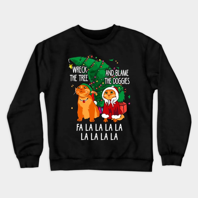 Cats Christmas Crewneck Sweatshirt by KsuAnn